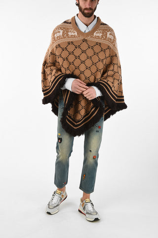 Wool Frilled Poncho