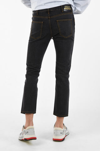 17cm Embroidered Slim Fit Capri Jeans