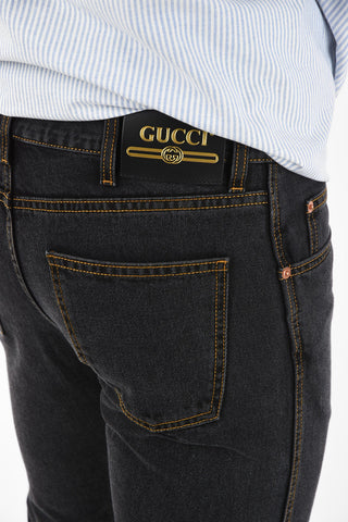 17cm Embroidered Slim Fit Capri Jeans