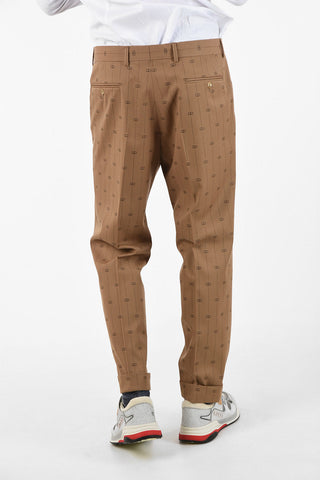 Logo Embroiderd Pinstriped Pant