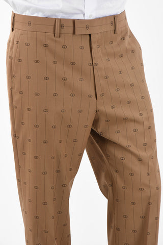 Logo Embroiderd Pinstriped Pant