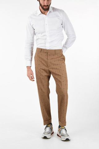 Logo Embroiderd Pinstriped Pant