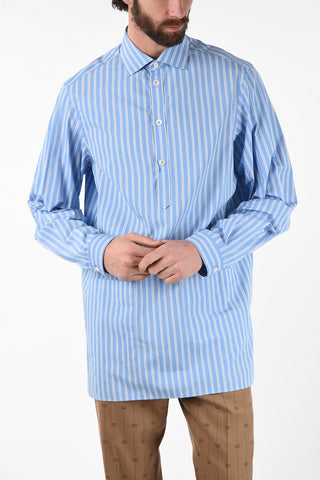 hairline striped Oversized cossack shirt