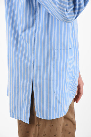 hairline striped Oversized cossack shirt