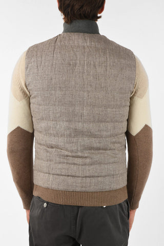 Reversible Sleeveless Down Jacket with Zip Closure