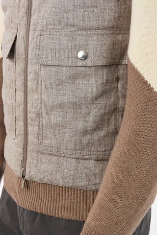 Reversible Sleeveless Down Jacket with Zip Closure