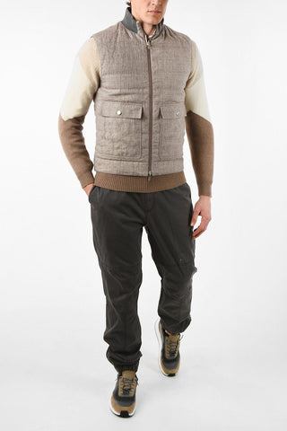 Reversible Sleeveless Down Jacket with Zip Closure