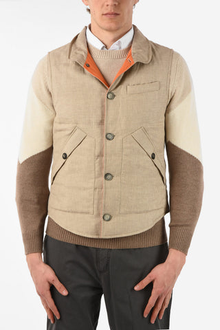 Houndsthooth Sleeveless Down Jacket