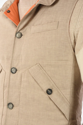 Houndsthooth Sleeveless Down Jacket
