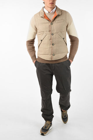 Houndsthooth Sleeveless Down Jacket