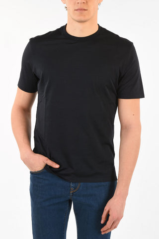 EZ LUX Sailk and Cotton Crew-Neck T-Shirt