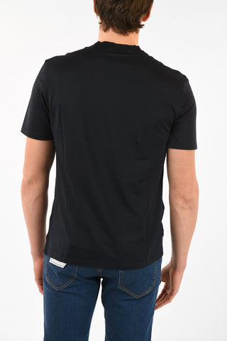 EZ LUX Sailk and Cotton Crew-Neck T-Shirt