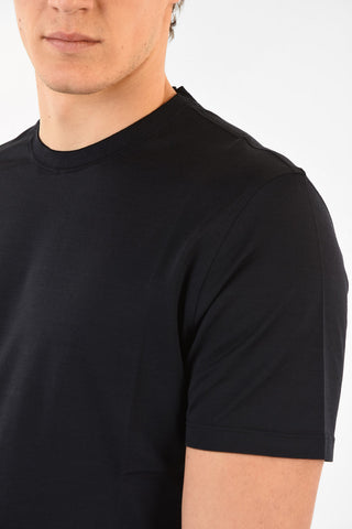 EZ LUX Sailk and Cotton Crew-Neck T-Shirt