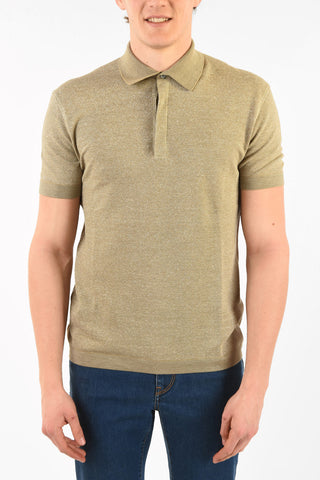 EZ LUX Silk and Linen Polo Shirt with Hidden Closure