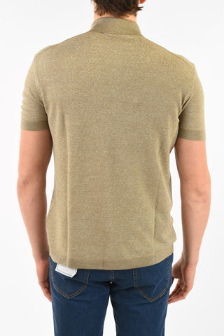 EZ LUX Silk and Linen Polo Shirt with Hidden Closure