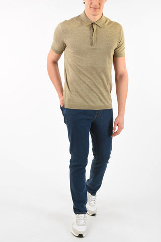 EZ LUX Silk and Linen Polo Shirt with Hidden Closure
