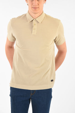 ZZEGNA Polo a Maniche Corte in Cotone Stretch