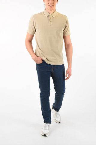 ZZEGNA Polo a Maniche Corte in Cotone Stretch