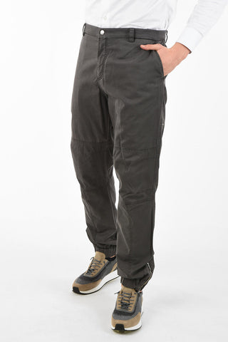 Stretch Cotton Pants with Ankle Zip