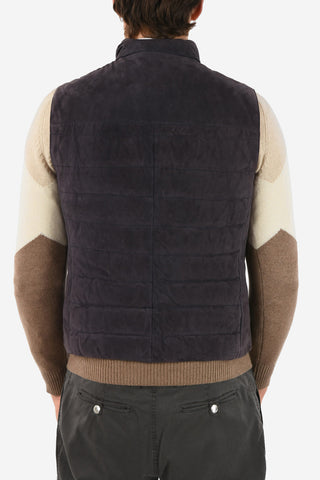 Piumino Smanicato in Suede 