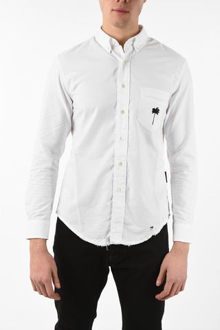 Distressed Button-Down PXP RIPPED OXFORD Shirt