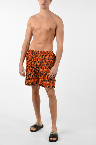 Printed BURNING Multipocket Swimsuit
