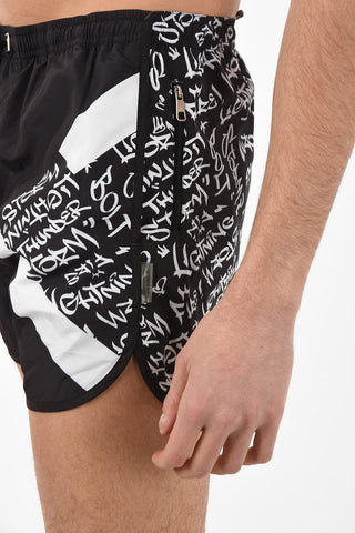 Printed MODERNIST GRAFFITI Swim Shorts
