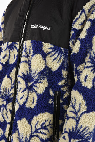 Floral Printed HAWAIIAN Sweatshirt with Zip Closure