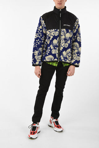 Floral Printed HAWAIIAN Sweatshirt with Zip Closure