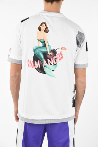 Cotton Embroidered PATCHED Double Layered T-Shirt with Print