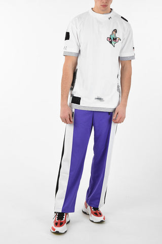 Cotton Embroidered PATCHED Double Layered T-Shirt with Print