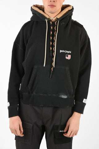 Cotton Embroidered USA FLAG Double Layered Hoodie with Print