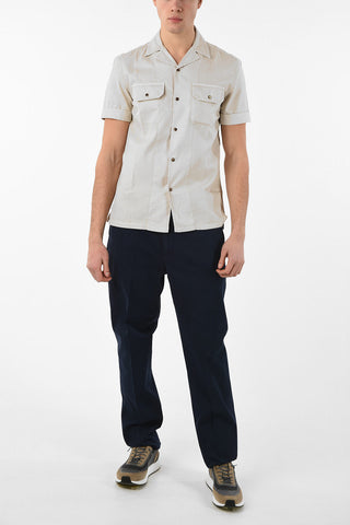 Short Sleeve LEISURE FIT Shirt with Snap Buttons