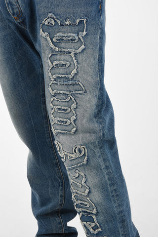 Acid Washed Regular Fit Jeans with Embroidered Logo 19 cm