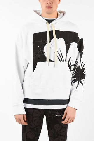 Printed Cotton STENCIL Hoodie with Maxi Patch Pocket