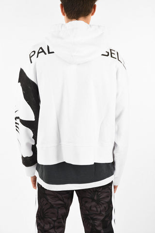 Printed Cotton STENCIL Hoodie with Maxi Patch Pocket