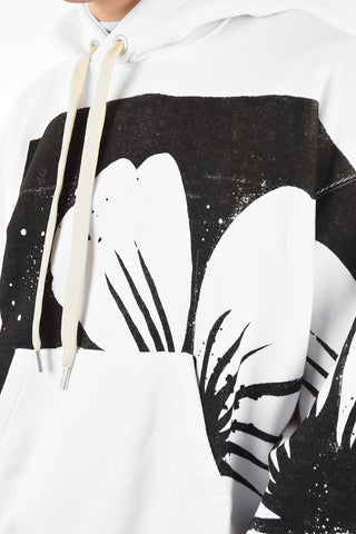Printed Cotton STENCIL Hoodie with Maxi Patch Pocket