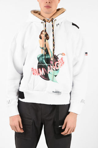 Cotton Embroidered MERMAID Double Layered Hoodie with Print