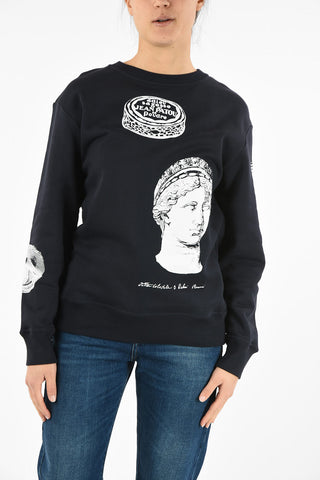 Printed Oversized Crewneck Sweatshirt