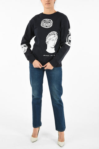 Printed Oversized Crewneck Sweatshirt