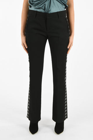 Virgin Wool Flare TRUMP Pants with Logoed Bands