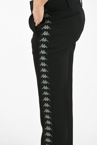 Virgin Wool Flare TRUMP Pants with Logoed Bands