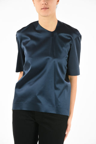Silk Asymmetrical ¾ Sleeve Blouse