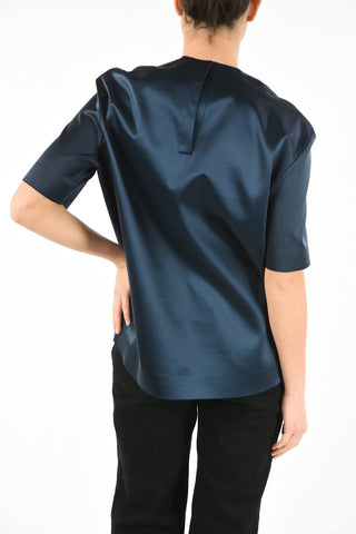 Silk Asymmetrical ¾ Sleeve Blouse 