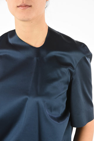 Silk Asymmetrical ¾ Sleeve Blouse 
