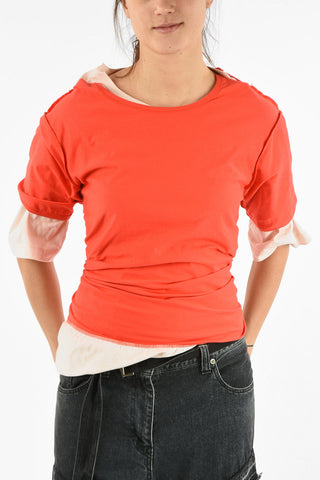 T-Shirt 8/8 Girocollo in Doppio Tessuto 