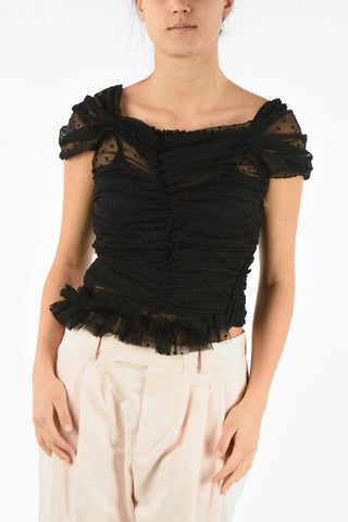 Tulle Sleeveless Top with Zip Closure 