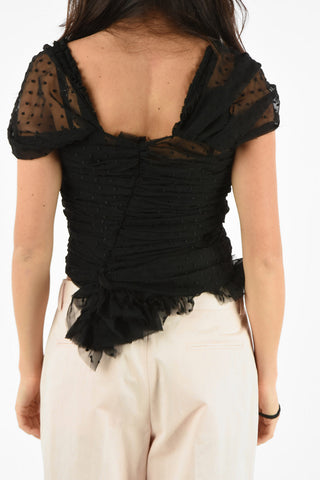 Tulle Sleeveless Top with Zip Closure 