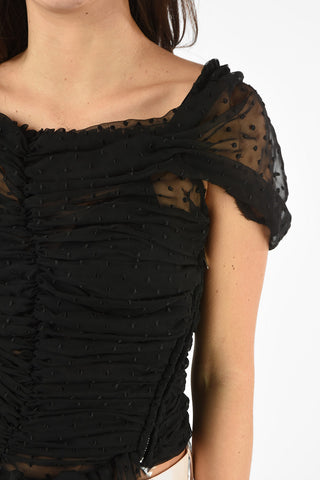 Tulle Sleeveless Top with Zip Closure 