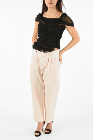 Tulle Sleeveless Top with Zip Closure 